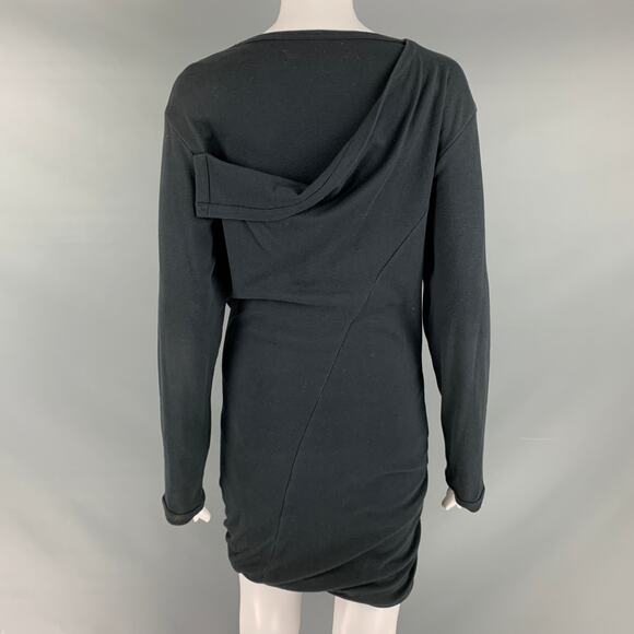 COMME des GARCONS 1980s Size M Black Cotton Bubble Hem Dress - Picture 3 of 6